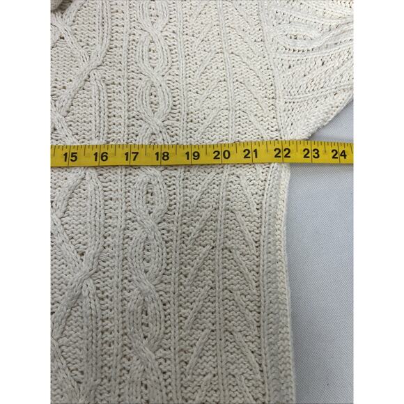 Bushwacker USA Womens Cable Knit Turtleneck Sweater Size Medium White - Picture 6 of 8
